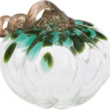 Large Speckled Turquoise & Green Glass Pumpkin