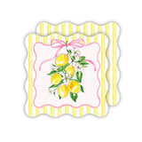 Lemons Yellow Stripes Die-Cut Coaster
