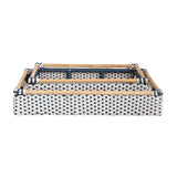 Rattan Plastic Blue Wht Tray