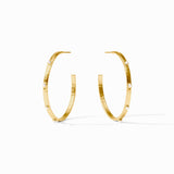 Pearl Crescent Stone Hoop Large