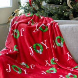 Grand Joy Wreath Throw Red/Green