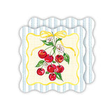 Cherries Blue Stripes Die-Cut Coaster