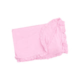Solid Nosegay Pink Ruffle Receiving Blanket