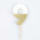 Gold Dipped Number Candle