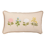Lumbar Embroider Floral Pillow