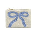 April Beaded Bow Zip Pouch
