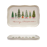 Merry Christmas Tree with Pink Platter
