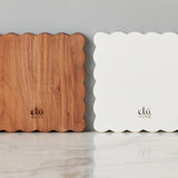 Scalloped Appetizer Cheese Board White/Natural S/2
