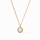 Iridescent Sapphire Blue Fleur-de-Lis Solitaire Necklace
