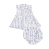 Kimberly Floral Stripe Western Pearl Snap Dress & Bloomer