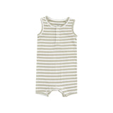 Stripe Sage Sleeveless Shortie Romper
