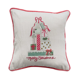 Merry Christmas Square Pillow with Gifts