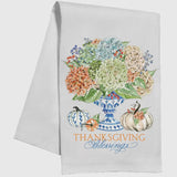 Thanksgiving Blessings Hydrangea Kitchen Towel