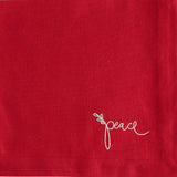 Sentiment Peace Embroidered Red Napkin