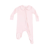 Solid Classic Pink Peter Pan 2 Way Zipper Footie