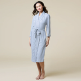 Dream Shawl Collar Robe Indigo White