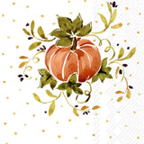 Pumpkins With Ornaments Orange Pumpkin Guest Napkin
