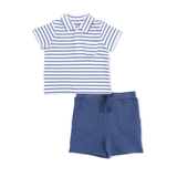 Navy Stripe Polo with Everyday Short
