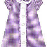 Purple Gingham Game On Clare Dress