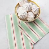 Seafoam & Red Stripe Guest Napkins