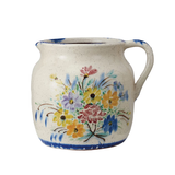 Decorative Terra-cotta Pitcher with Flowers