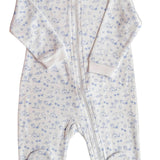 Summer Doodles Blue Zipper Footie