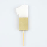 Gold Dipped Number Candle