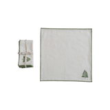 Embroidered Tree Square Cotton Napkins