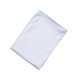 White Receiving Blanket Blue Picot Trim