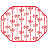 Lauren Dunn Red and White Striped Bow Pattern Posh Die-Cut Placemats