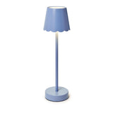 Blue LED Table Lamp with Scallop Shade
