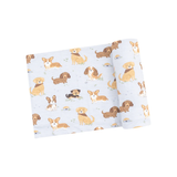 Best Friend Dogs Blue Swaddle Blanket