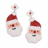 Red Santa Beaded Earrings