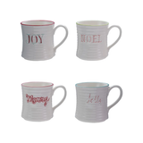 Holiday Word Colored Embossed Mug
