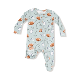 Touchdown Time Grey Mist 2 Way Zipper Footie
