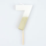 Gold Dipped Number Candle