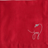 Sentiment Joy Embroidered Red Napkin