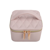 Leah Quilted Travel Jewelry Case with Pouch (Pink)