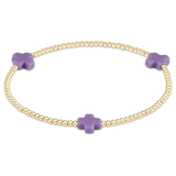 Signature Cross Gold 2mm Bead Bracelet Purple