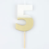 Gold Dipped Number Candle