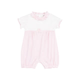 Stripe Classic Pink Tiny Bunny Ruffle Romper