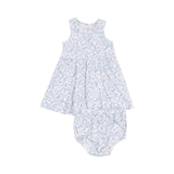 Blue Calico Floral Tank Dress And Bloomer