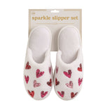 White Valentine's Sparkle Slippers