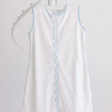 Blue Embroidered Dot Sleep Sack