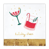 Holiday Cheer Foil Fringe Napkin