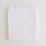 Pink Embroidered Dot Hooded Towel
