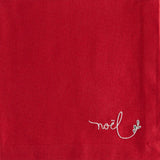 Sentiment Noel Embroidered Red Napkin