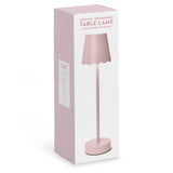 Pink LED Table Lamp with Scallop Shade