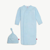 Pin Dot Blue Gown + Hat Set