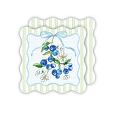 Blueberries Green Stripes Die-Cut Coaster